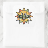 Retro Cute Sun Vierkante Sticker (Tas)