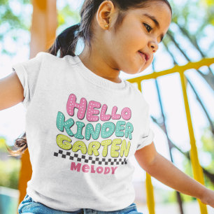 Retro cute terug naar school kleuterschool t-shirt