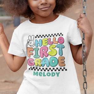 Retro cute terug naar school shirt voor de eerste