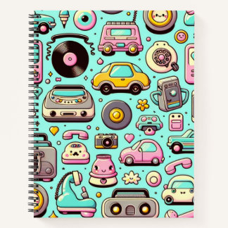 Retro cuties: grillige pastel notitieboek