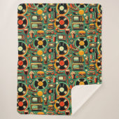 Retro cuties: grillige pastel sherpa deken (Voorkant)