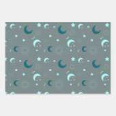 Retro Cyan Chic Wrapping Paper (Voorkant 2)