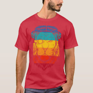 Retro Cyberpunk Leeuw T-shirt
