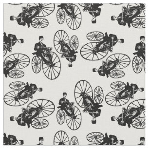 Retro Cyclist Antiek Bicycle Pattern Bike Stof