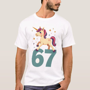 Retro Dabbing Eenhoorn 67 Regenboog Verjaardag Vec T-shirt