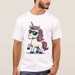 Retro Dabbing Eenhoorn Regenboog Cartoon Vector On T-shirt