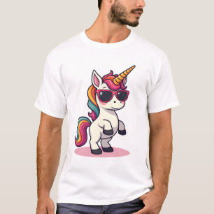 Retro Dabbing Eenhoorn Regenboog Cartoon Vector On T-shirt