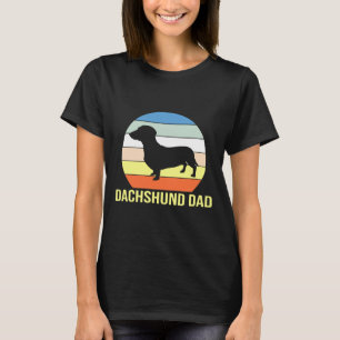 Retro Dachshund Dad Doxie Dad Dog Owner Pet Fat T-shirt