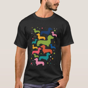 Retro Dachshund Mid Century Modern Hond 60s 70s St T-shirt