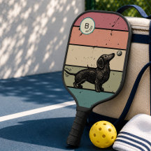 Retro Dachshund Pickleball-hondliefhebber