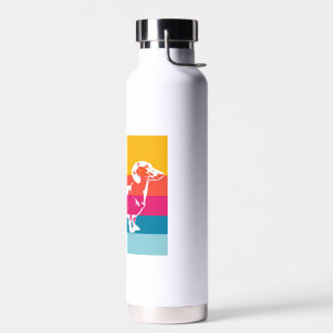 Retro Dachshund Silhouet – Kleurrijke Pop-Honden K Waterfles