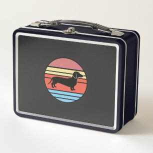 Retro Dachshund Zonsondergang Vector