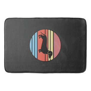 Retro Dachshund Zonsondergang Vector Badmat