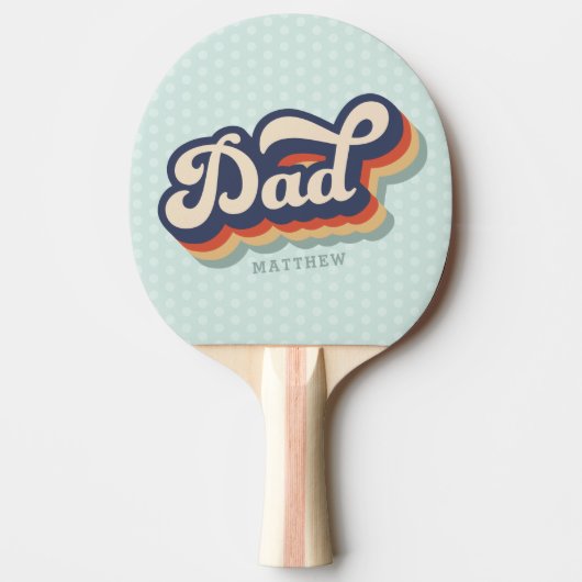 Retro Dad aangepaste naam Vaderdag Tafeltennisbatje (Voorkant)