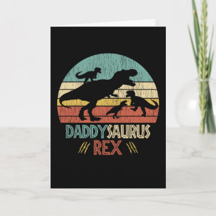 Retro Daddy Saurus Rex Dinosaur Papa Humor Cadeau Kaart