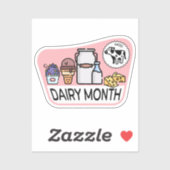Retro Dairy Maand Sticker (Vel)