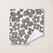 Retro Daisies Animal Print Glam #1 #retro #flower Bad Handdoek (Wasdoekje)