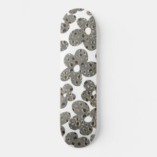 Retro Daisies Animal Print Glam #1 #retro #flower Skateboard
