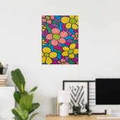 Retro Daisies Colorful Print (Thuiskantoor)