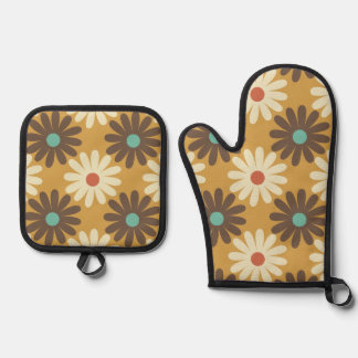 Retro Daisies in Geel Ovenwant & Pannenlap Set