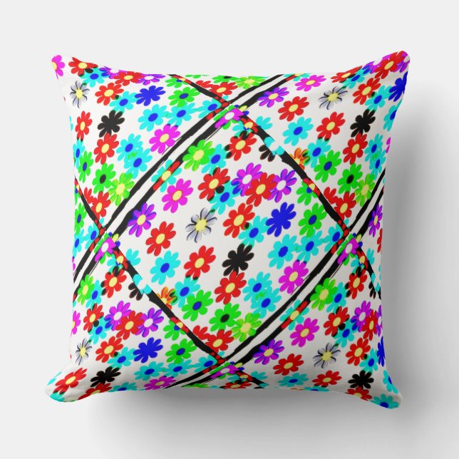 Retro Daisies Kussen (Voorkant)