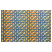 Retro Daisies Pattern Deep Blue Stof (Yard (91,4 cm))