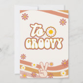 Retro Daisies Peace Sign Two Groovy 2e verjaardag Kaart (Achterkant)