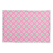 Retro Daisies Pink en Green Reversible Kussensloop (Achterkant-Links)
