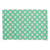 Retro Daisies Pink en Green Reversible Kussensloop (Voorkant-Links)