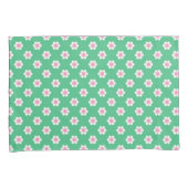 Retro Daisies Pink en Green Reversible Kussensloop (Voorkant-Rechts)