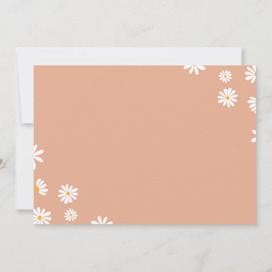 Retro Daisy 1e Verjaardag uitnodiging (Achterkant)