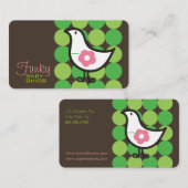 Retro Daisy Baby Chick Bird Whimsical Cute Stippen Visitekaartje (Voorkant / Achterkant)