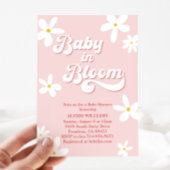 Retro Daisy Baby shower Baby in bloei Kaart