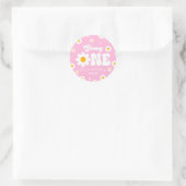 Retro Daisy Bloem Groovy Een 1e Verjaardagsfeest Ronde Sticker (Tas)