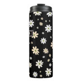 Retro Daisy Bloemen Patroon Boho gepersonaliseerd  Thermosbeker (Voorkant)