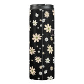 Retro Daisy Bloemen Patroon Boho gepersonaliseerd  Thermosbeker (Achterkant)