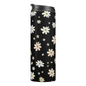 Retro Daisy Bloemen Patroon Boho gepersonaliseerd  Thermosbeker (Geroteerd rechts)