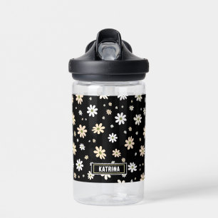 Retro Daisy Bloemen Patroon Boho gepersonaliseerd Waterfles