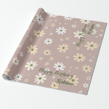 Retro Daisy Bloemen Patroon Gepersonaliseerde Verj