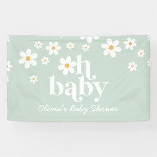 Retro Daisy boho Baby shower Banner