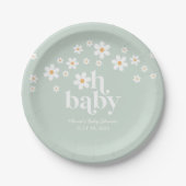 Retro Daisy boho Baby shower Bord Groenboek (Voorkant)