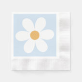 Retro daisy boho blauw servet (Voorkant)