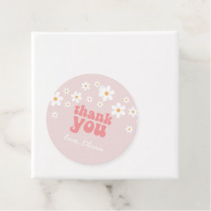 Retro daisy boho florale verjaardag bedankt voor j bedankjes labels