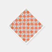 Retro Daisy Boho geruit Sinaasappel papieren serve Servet (Hoek)