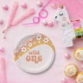 Retro Daisy Boho Wild One Rainbow Paper Bord (Feest)