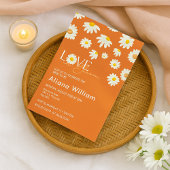 Retro Daisy Burnt Orange Bridal Shower Invitation