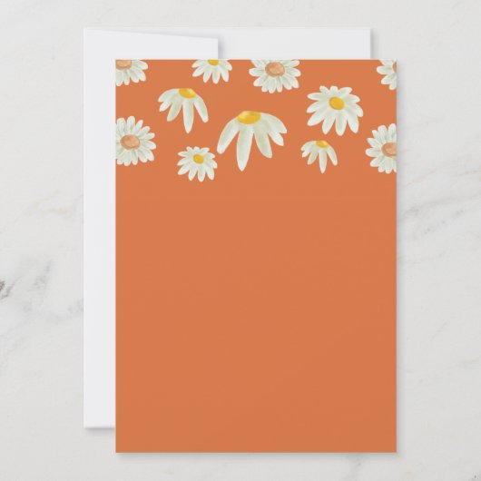 Retro Daisy Burnt Orange Bridal Shower Invitation (Dos)