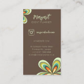 Retro Daisy Event Planner Groovy 70s Hippie Flower Visitekaartje (Achterkant)