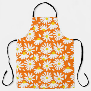 Retro daisy floral: oranje vintage. schort