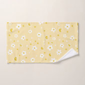 Retro Daisy Floral Pattern Yellow and Pink (Serviette à main)